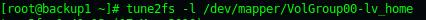 tune2fs fsck check: the -l switch means list (more details in man tune2fs)