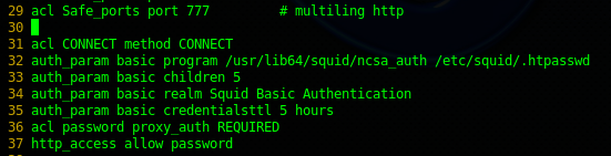 Squid basic authentication: back in the squid.conf file the acl CONNECT method CONNECT, and modify as follows