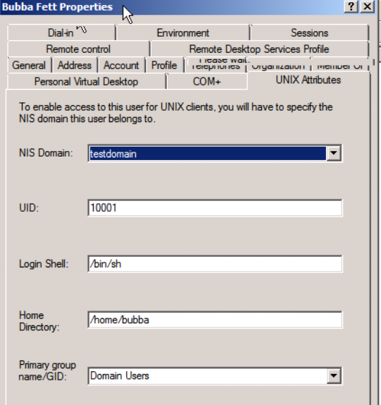 Active Directory domain join: in order for login to work, you need to provide a UID, shell, home directory, and primary GID