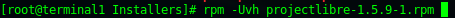 ProjectLibre install: install with the simple rpm -Uvh command