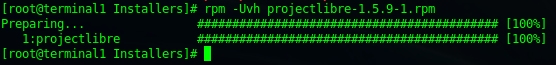 ProjectLibre install: the installation shoudl look as follows