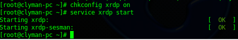 XRDP install: once installed, start the service, and configur it to run after a reboot