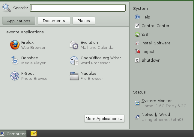 openSUSE LDAP client: Launch YAST from the computer menu