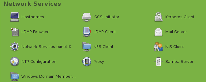 openSUSE LDAP client: you should notice the right highlights in green