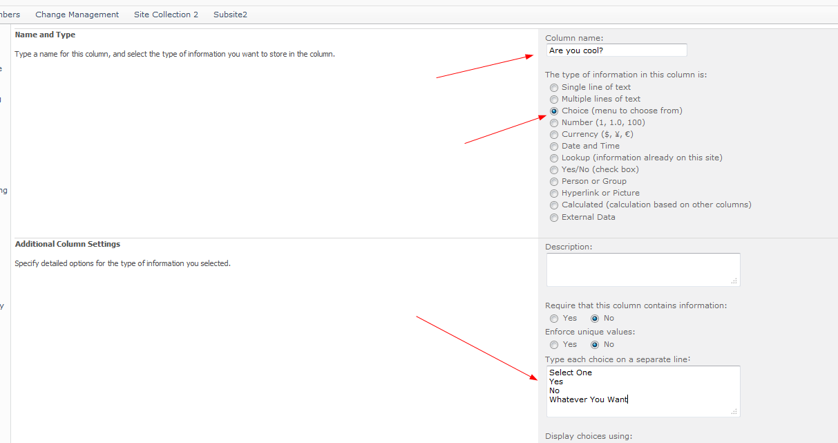 Create a SharePoint 2010 Custom List: type in the necessary information, in a custom way, here’s my example