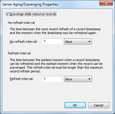 Enable DNS Scavenging Windows Server: (note that you should only do this on one (usually your primary if you have multiples) DNS Server on a