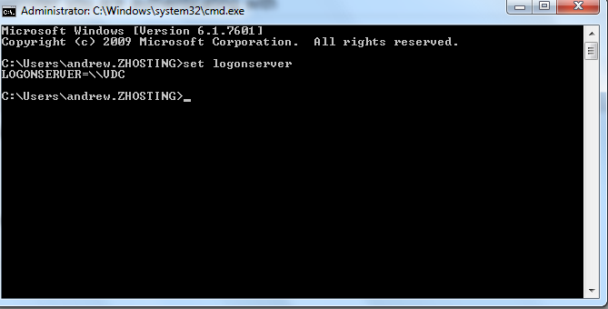 logonserver check: set logonserver