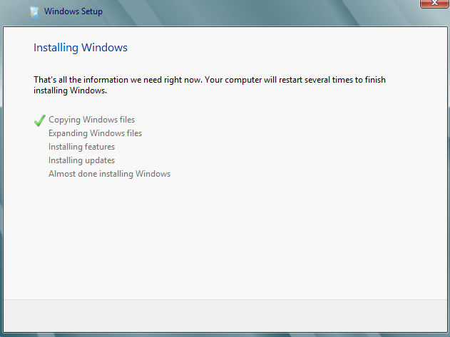 Server 2012 Core install: Wait a little bit for this to get all installed