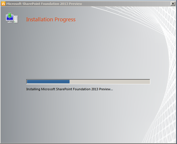 SharePoint 2013 install: Wait for the installer to finish