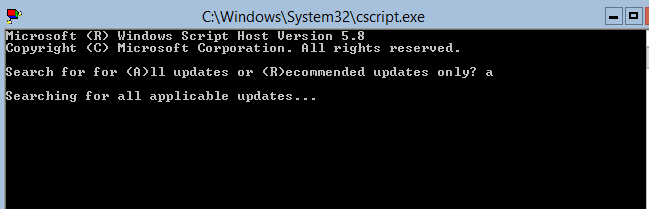 Server Core updates: it’s going to take a second to check for updates