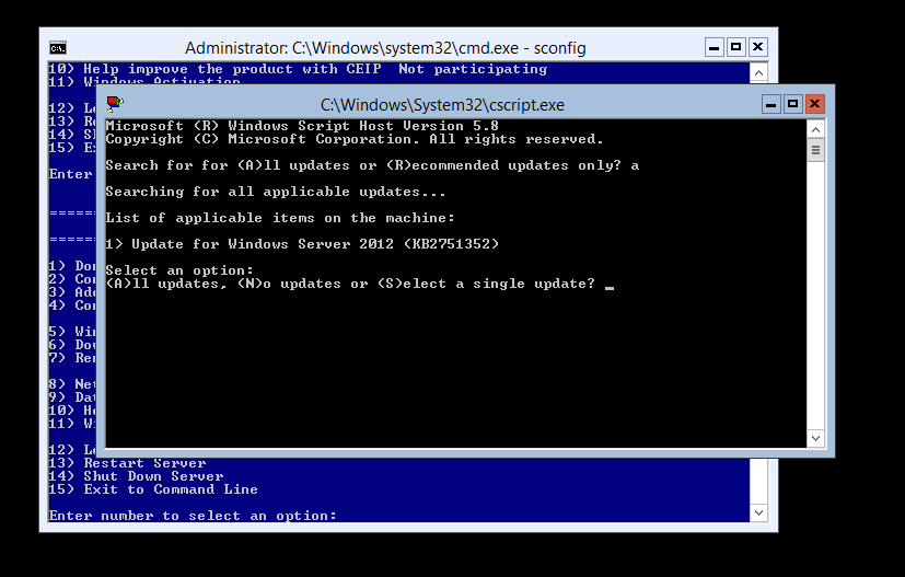 Server Core updates: as you can see we have some updates