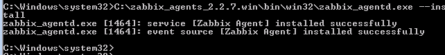 Zabbix Windows agent install: change to the 32 or 64-bit bin depending on your version of Windows, usually the 32-bit version…