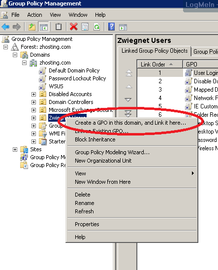 Map Shared Drive In Group Policy: Browse to the organizational unit (OU) and create a new GPO Object, and Link here