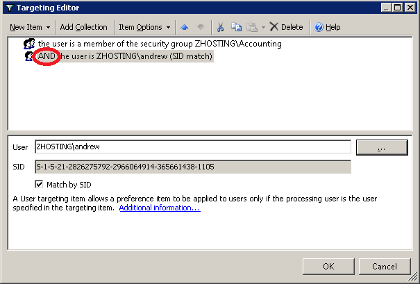 Map Shared Drive In Group Policy: as you can see, it gives the option of “and” so both conditions would have to be true for this to work,
