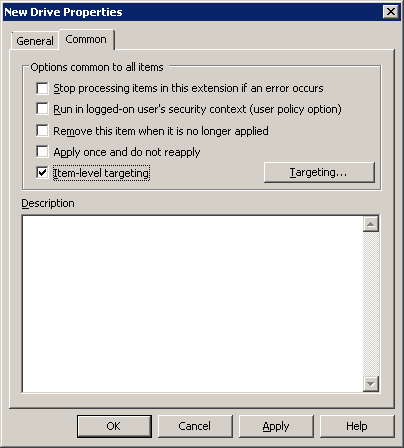 Map Shared Drive In Group Policy: Select Item level targeting, and click on targeting
