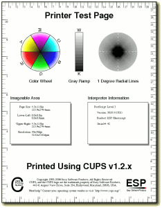 CUPS printer test page